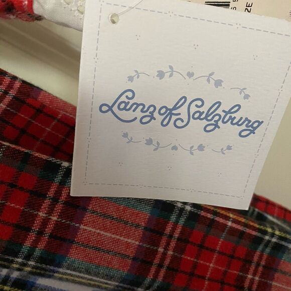 NWT LANZ OF SALZBURG Vintage Flannel Nightgown Red Plaid Cotton Size Small NOS - Picture 7 of 7